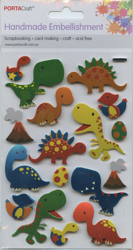 Porta Craft - Dinosaur Embellishments - 17 pc
