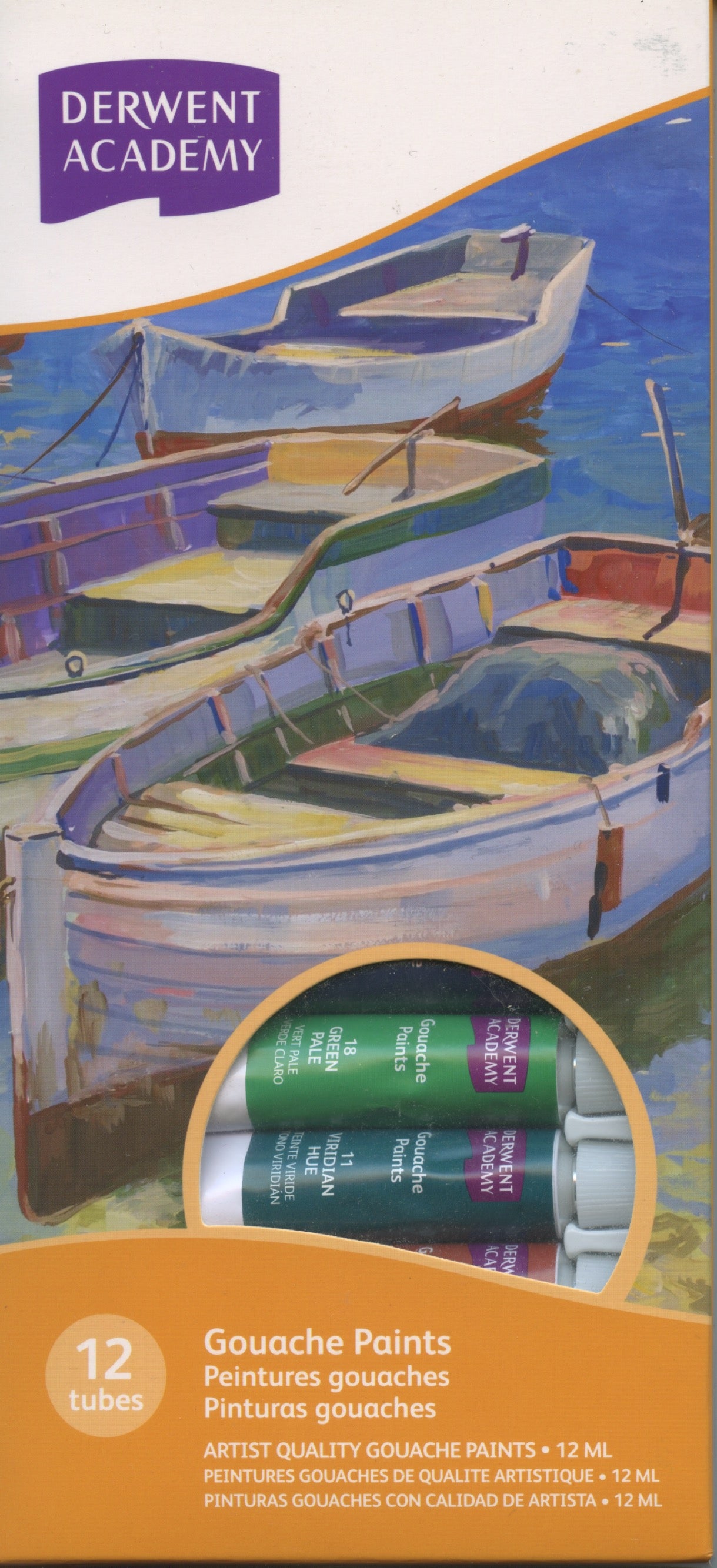 Derwent Academy - Gouache Paints -  12 Tubes - 12ml each
