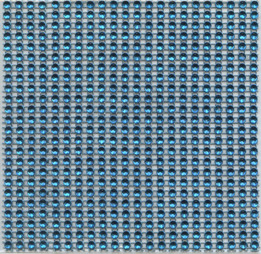 Gem Mesh Sheet - Blue - Approx 12cm x 12cm - 1 pk