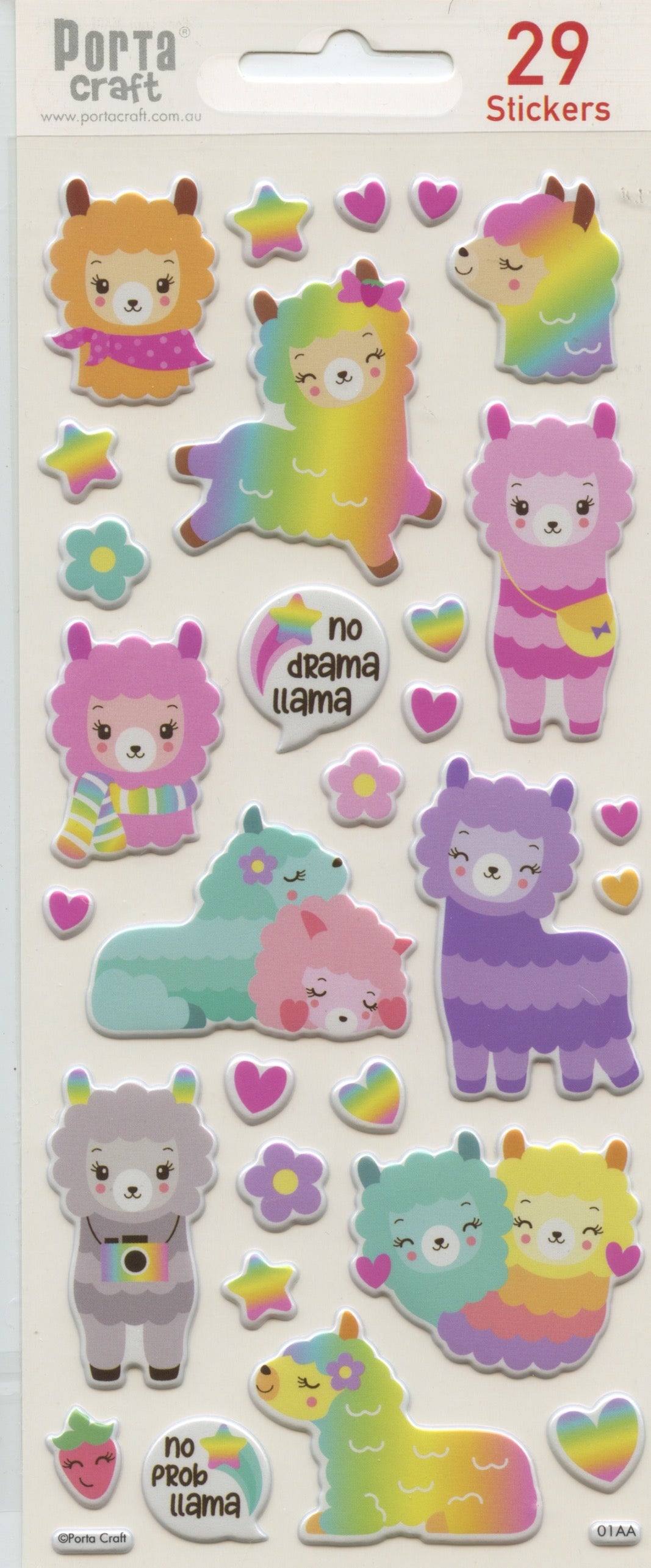 Llama Puffy 3D Stickers - 29 pack