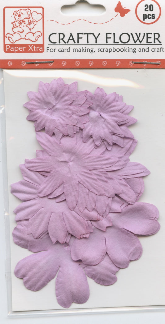 Paper Crafty Flowers  - Mauve - 20 pk - Various sizes