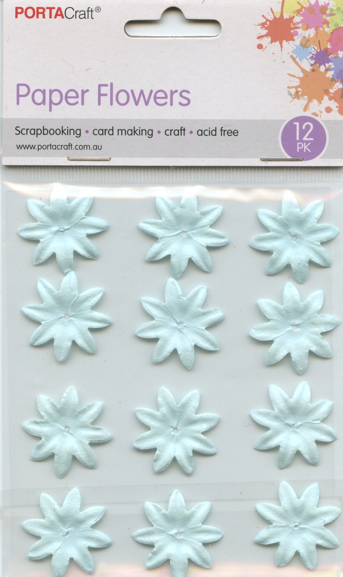 Porta Craft Paper Flowers 12pk - Light Blue