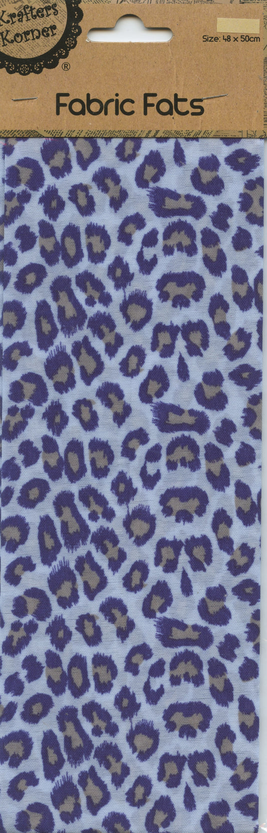 Craft Fabric Fats Leopard Print - 48x50cm- Blue background