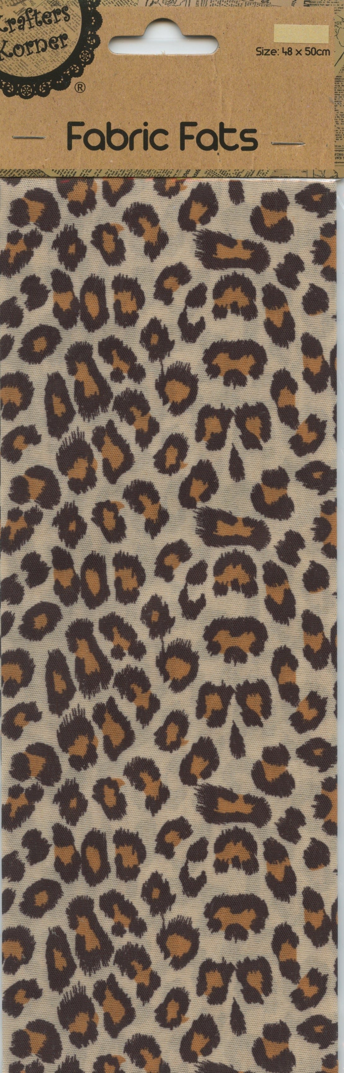 Craft Fabric Fats Leopard Print - 48x50cm- Cream background