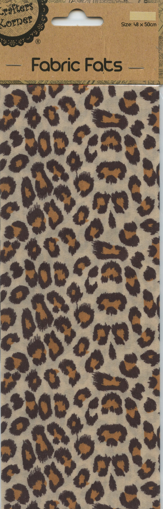 Craft Fabric Fats Leopard Print - 48x50cm- Cream background
