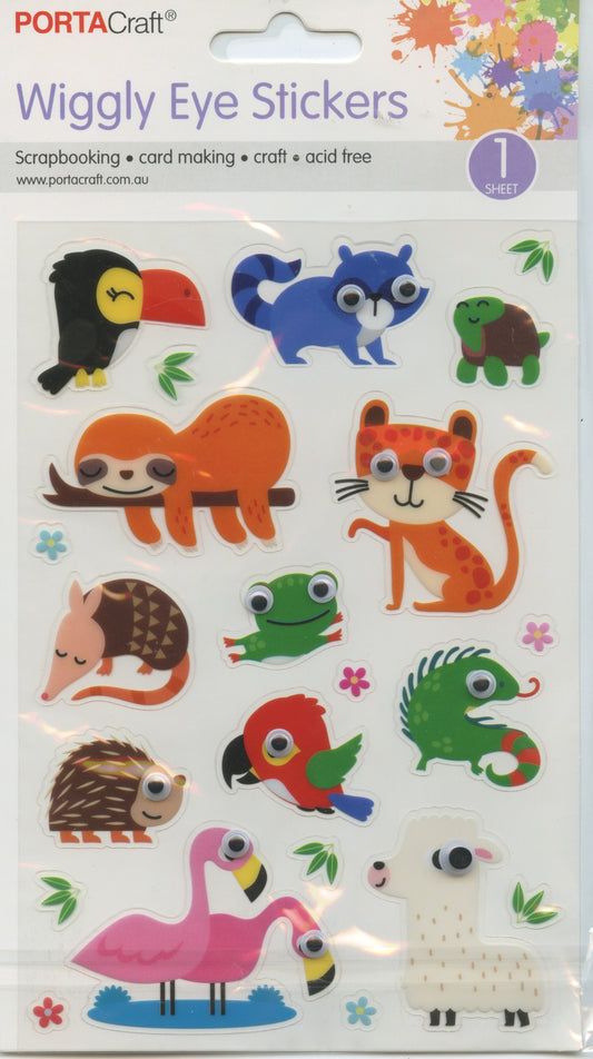 Wiggly Eye Stickers - Animals and Birds - 22 pcs