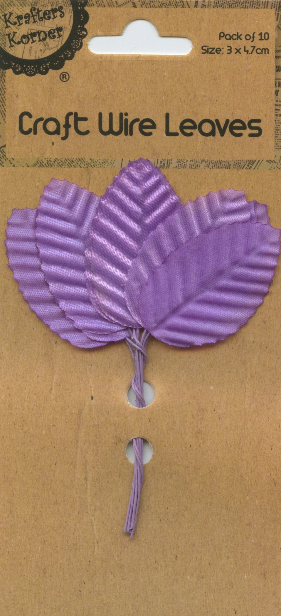 Craft Wire Leaves - Mauve - Pk of 10