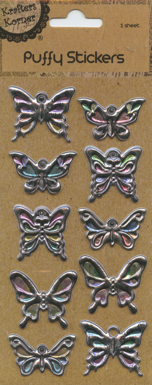 Craft Puffy Stickers - Butterflies - Pack of 10