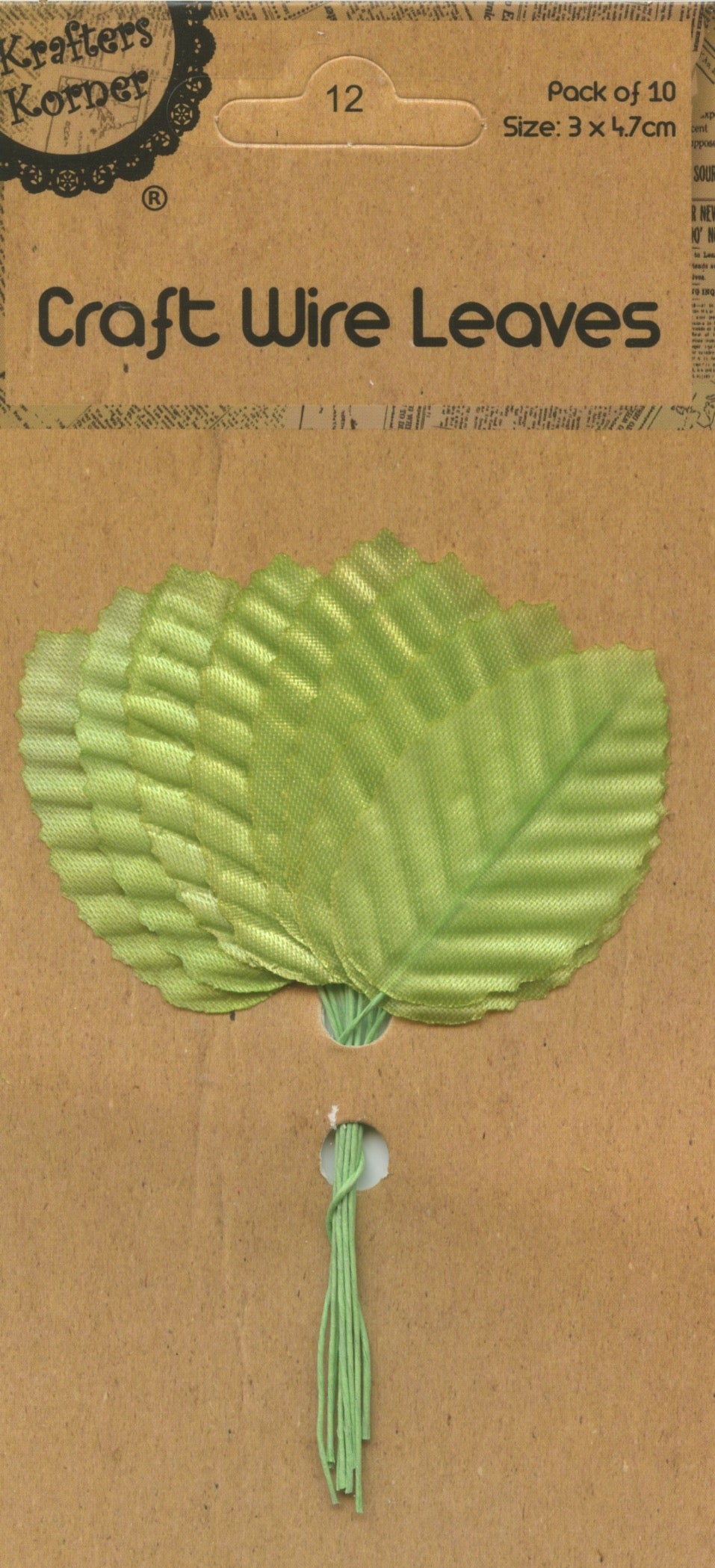 Craft Wire Leaves - Green - Pk of 10