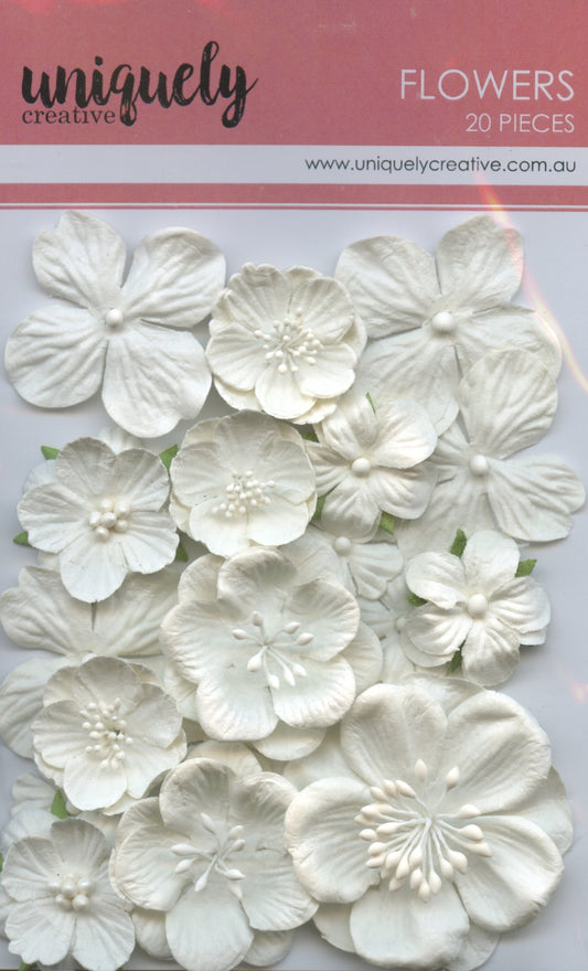 Flowers - White -  20 pieces