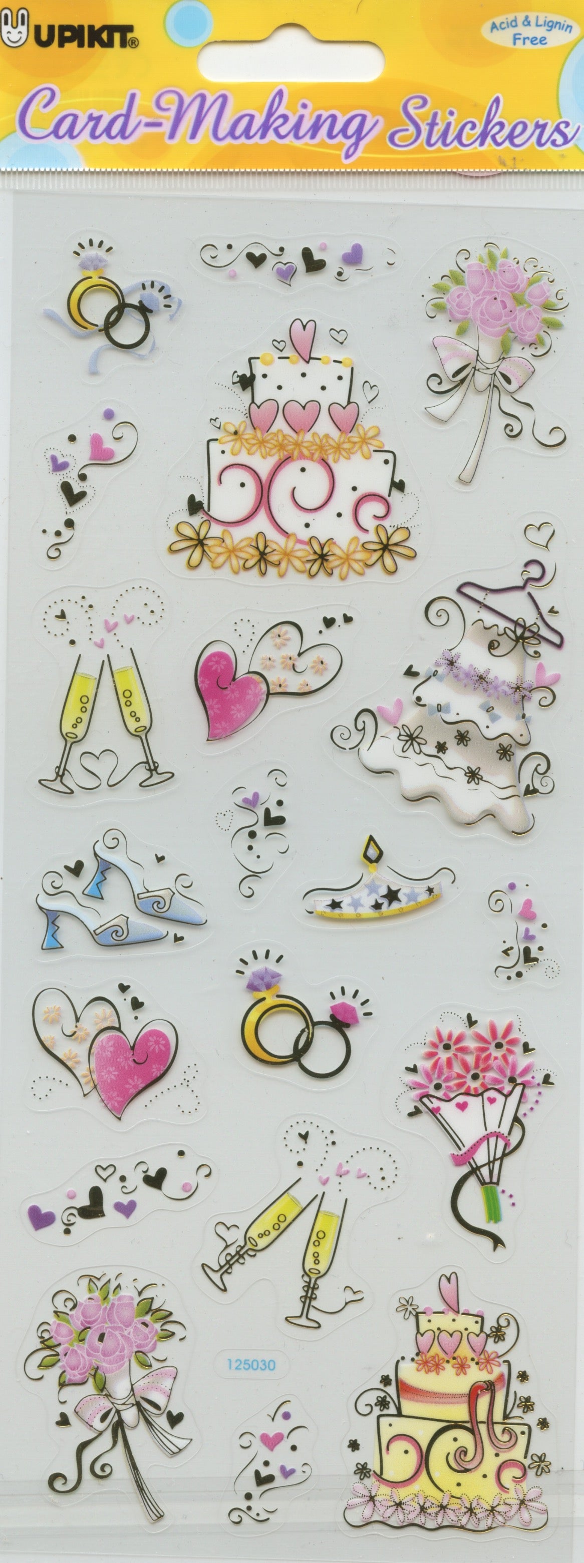 Wedding Theme - Transparent Stickers  - Craft Stickers 20 pk