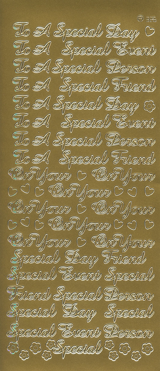 Special Friend/Day/Person - Gold stickers - 92 pk