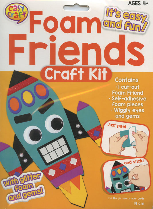 Foam Friends Craft Kit - Just Peel and Stick - Rocket #2 - Makes 1