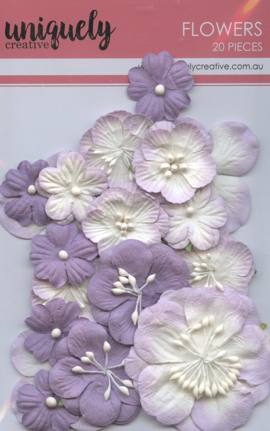 Flowers - Dusty Purple -  20 pieces