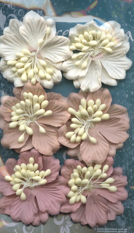 Azaleas - Beige theme - 6 pack - 45mm