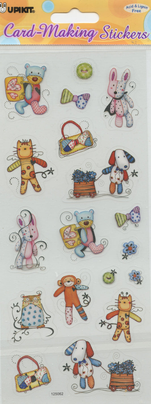 Children Toy Theme - Transparent Stickers  - Craft Stickers 19pk