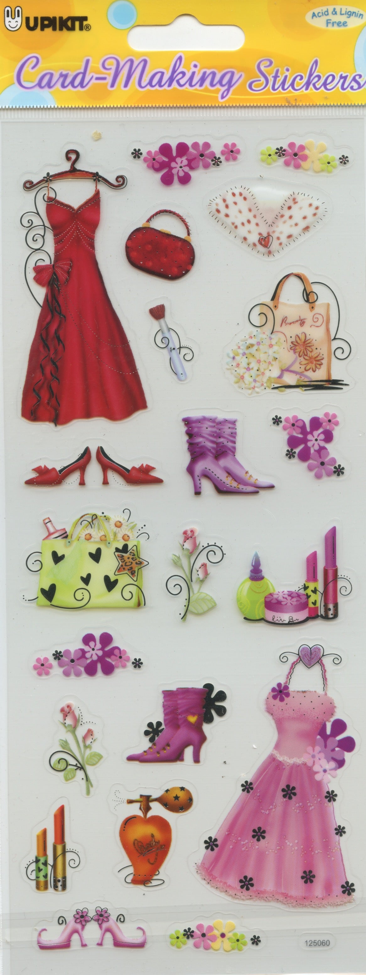 Fashion Theme - Transparent Stickers  - Craft Stickers 21 pk