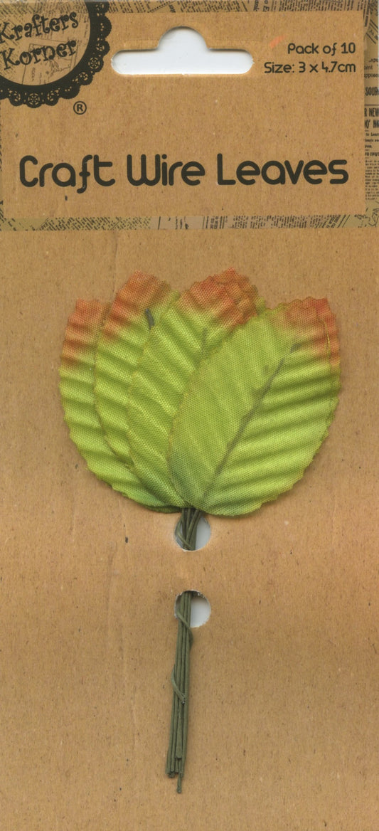 Craft Wire Leaves - Autumn Tone - Pk of 10
