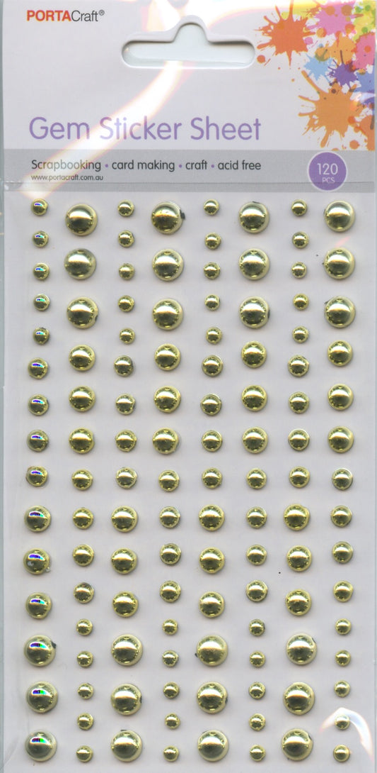 Gem Stickers - Gold -  Pack of 120