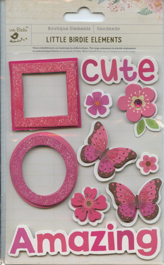 Little Birdie - Expressions - Cerise - 10 pc
