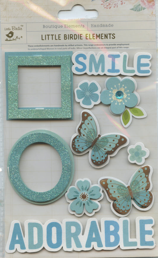 Little Birdie - Expressions - Maya Blue - 10 pc