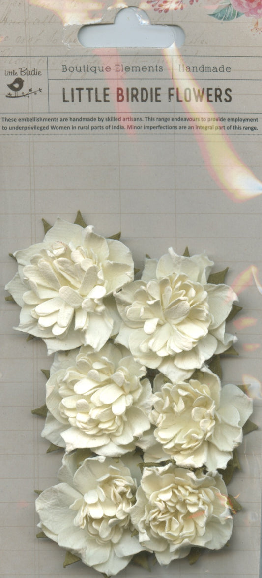 Little Birdie Handmade Embellishments 3D Flowers Camilla Classic 6pc
