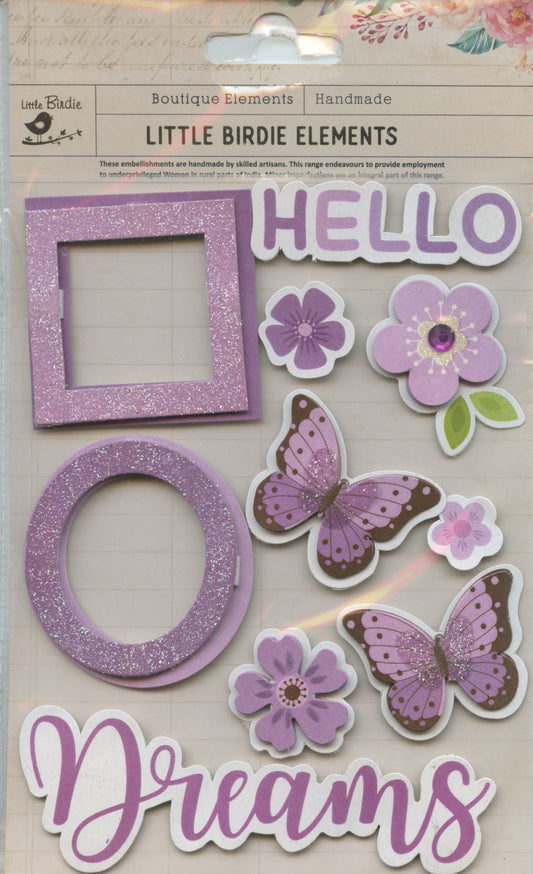 Little Birdie - Expressions - Lilac - 10 pc