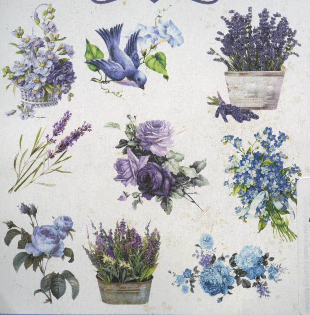 Little Birdie- Ephemera Purple Passion Embellishments - Birds & flowers - 36pc