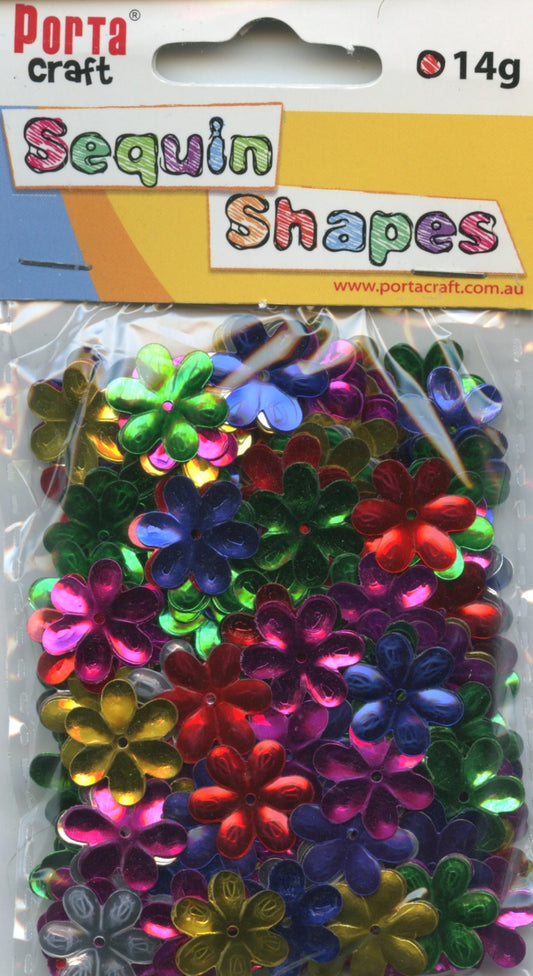 Sequin Shapes - Flowers - Brights (Curved Petals) - 14g