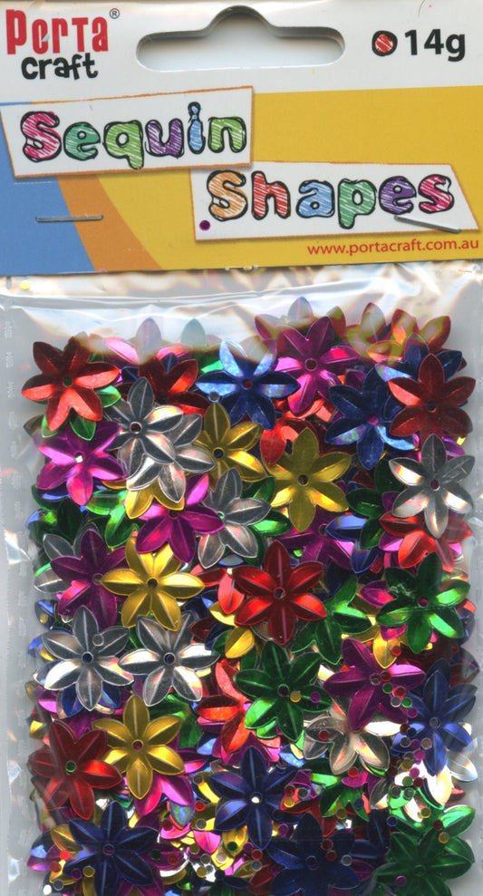 Sequin Shapes - Flowers - Brights (Pointed Petals) - 14g