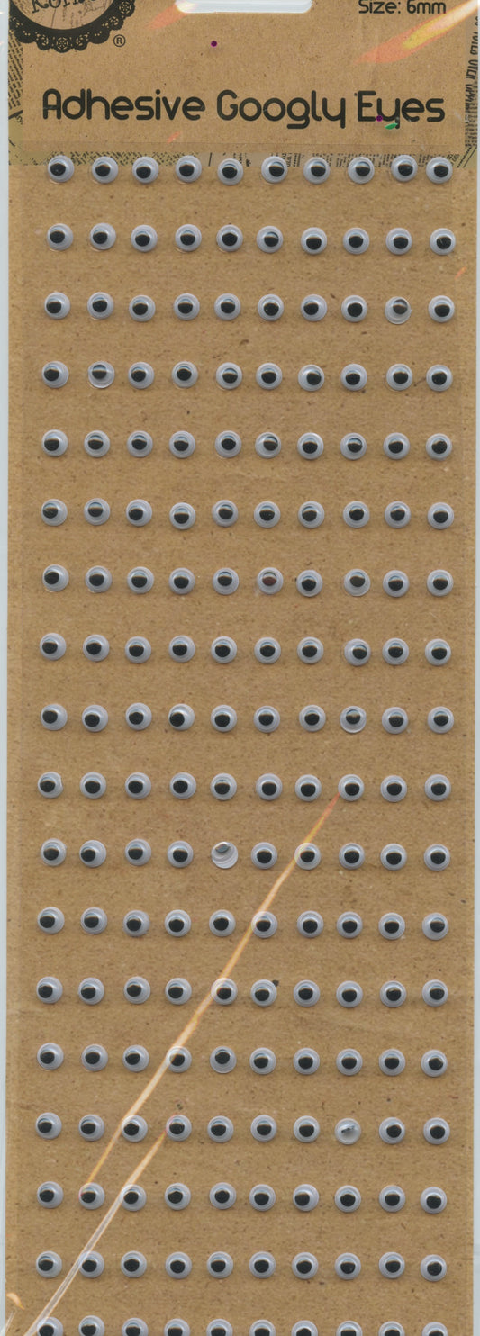 Adhesive Googly Eyes - 6mm - Pack of 180