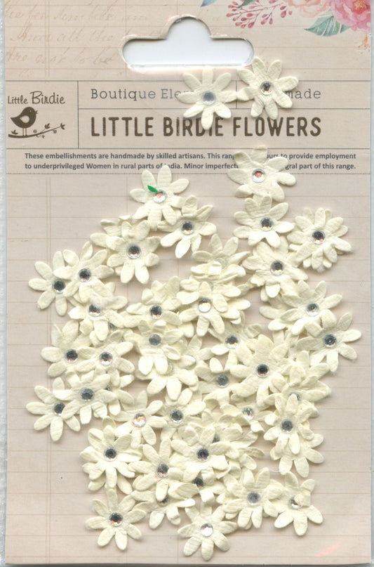 Little Birdie Handmade Embellishments Flowers Micro Jewelled Florettes Classic 60pc