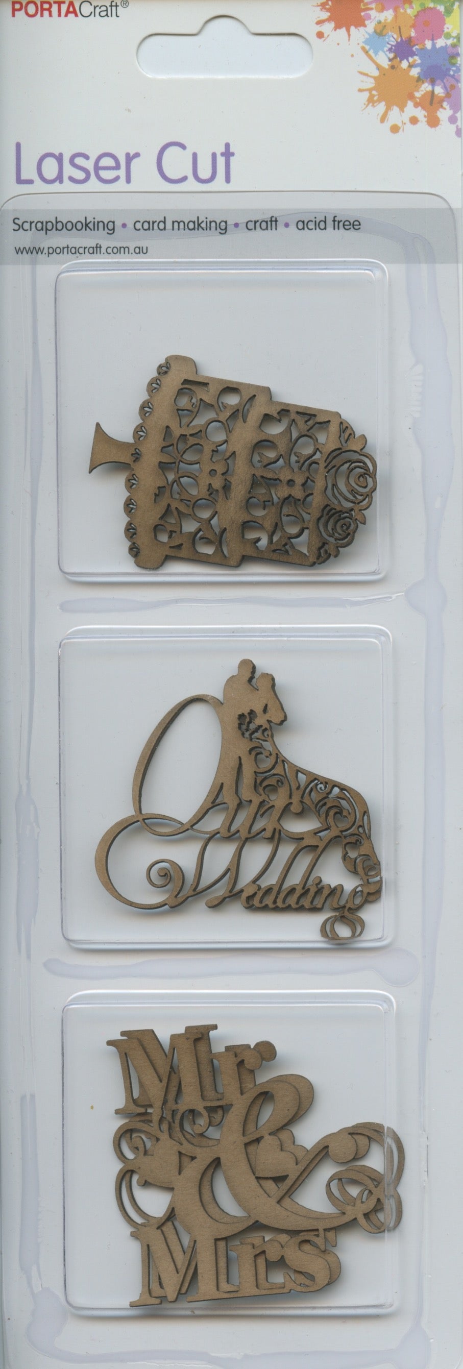 Laser Cut - Wedding - Natural Colour - 6 pack
