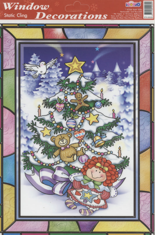 Christmas Scene Window Decoration - Static cling - Christmas Tree