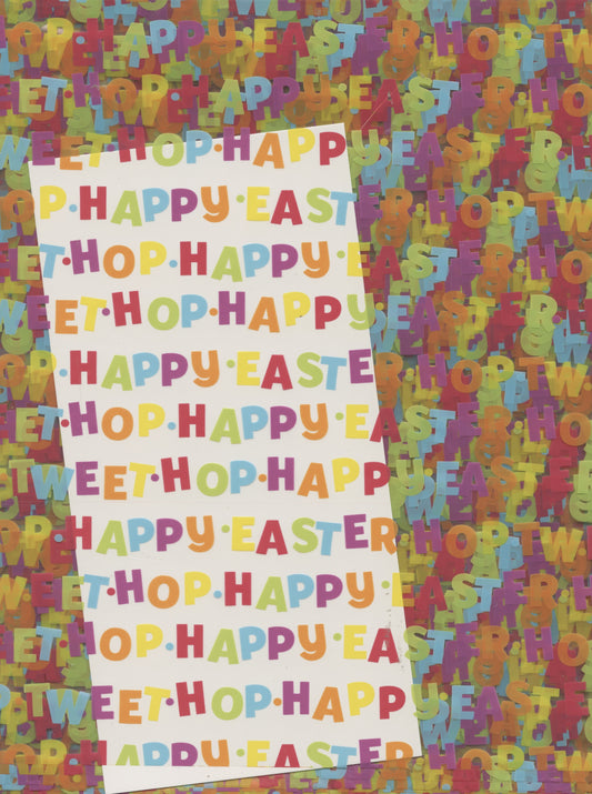 Easter Cellophane - Happy Easter Wording - 3m x 76cm