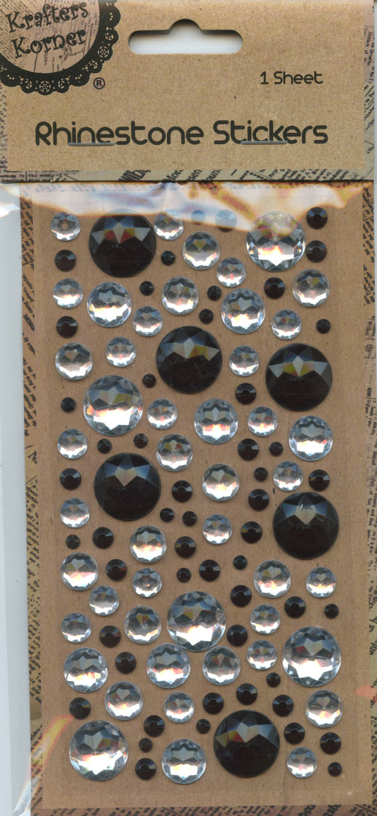Rhinestone Stickers Clear/Black