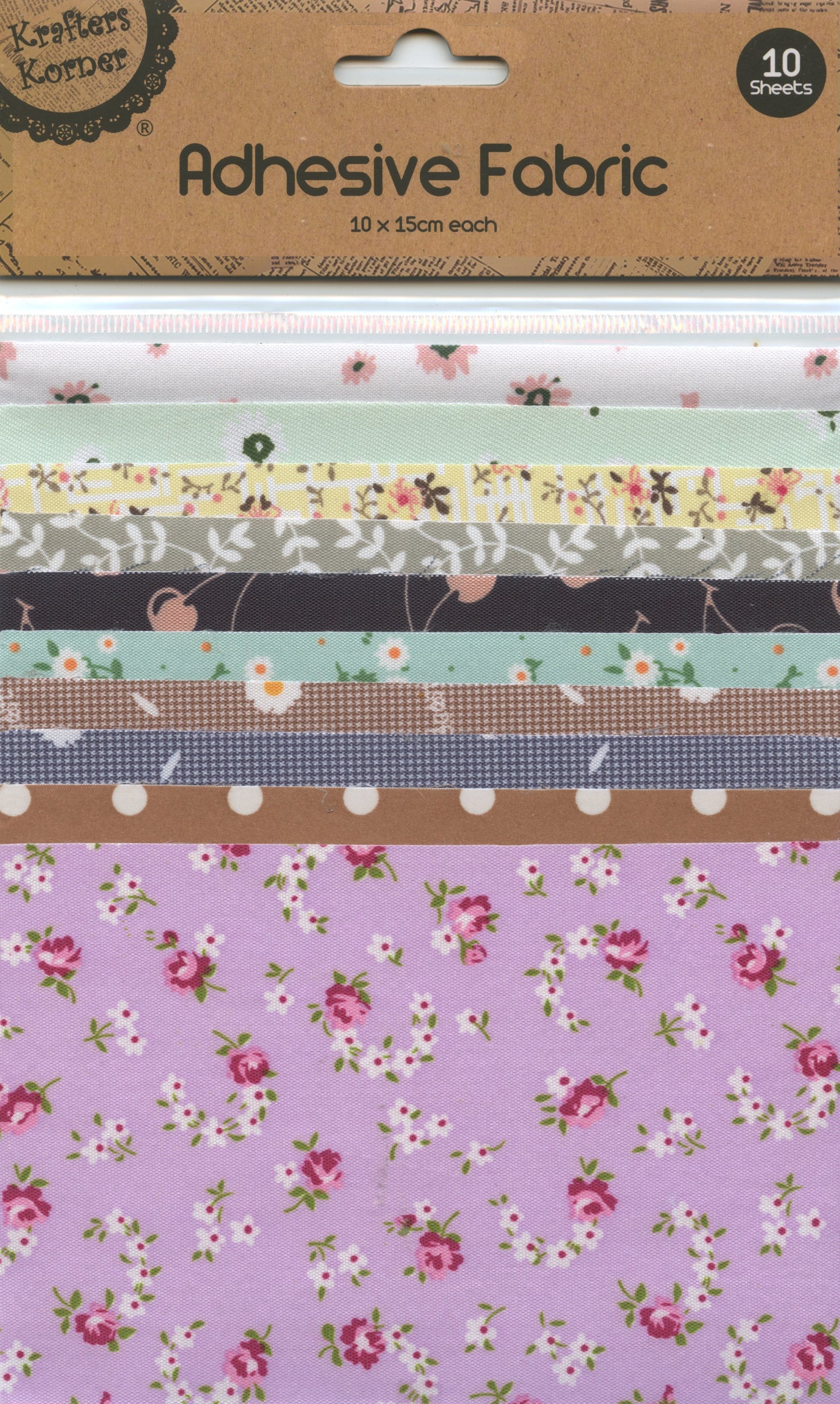 Adhesive Fabric Squares - Floral Patterns - Pack of 10