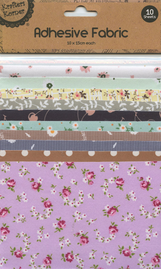 Adhesive Fabric Squares - Floral Patterns - Pack of 10