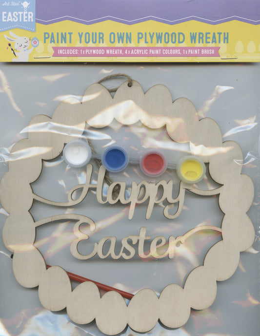 Paint Your Own Plywood Wreath - Happy Easter