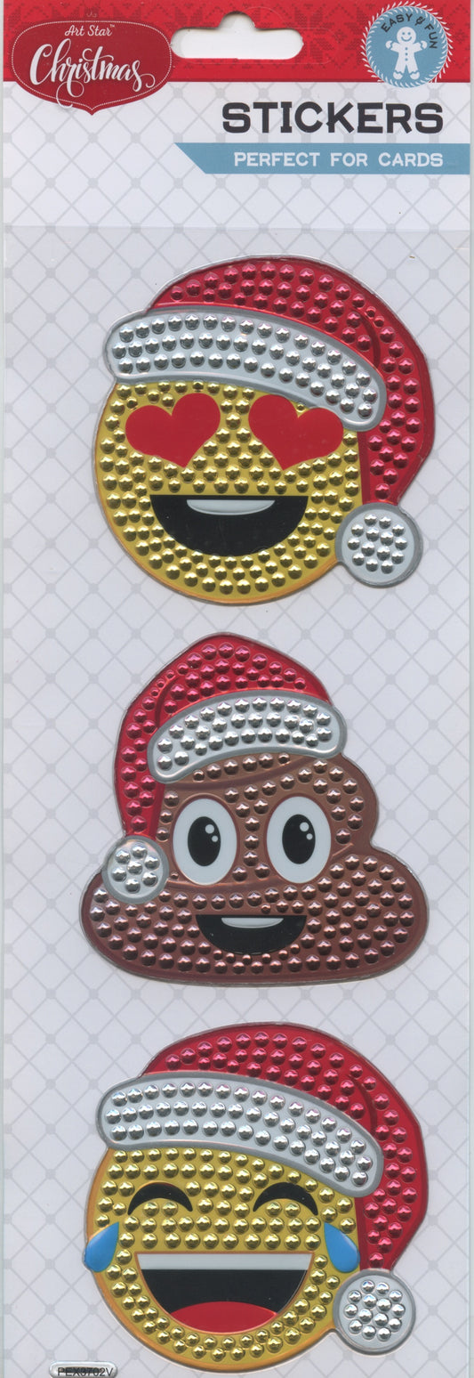 Art Star Christmas Emoji Stickers 3pk
