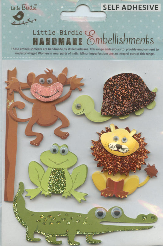 Little Birdie Handmade Embellishment - Animals 5pk