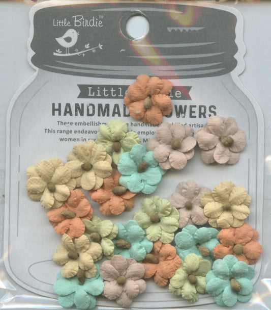 Little Birdie Handmade Embellishments Flowers Calypso Woodland Stories 22pc