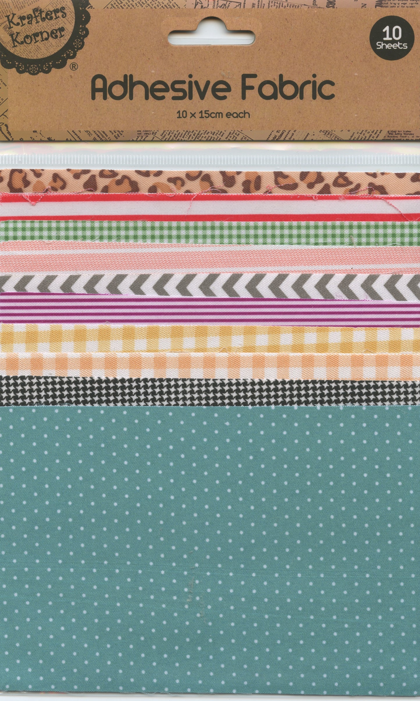 Adhesive Fabric Squares - Variety of Patterns - Pack of 10