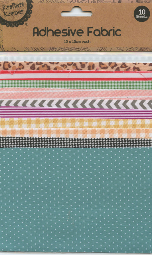 Adhesive Fabric Squares - Variety of Patterns - Pack of 10