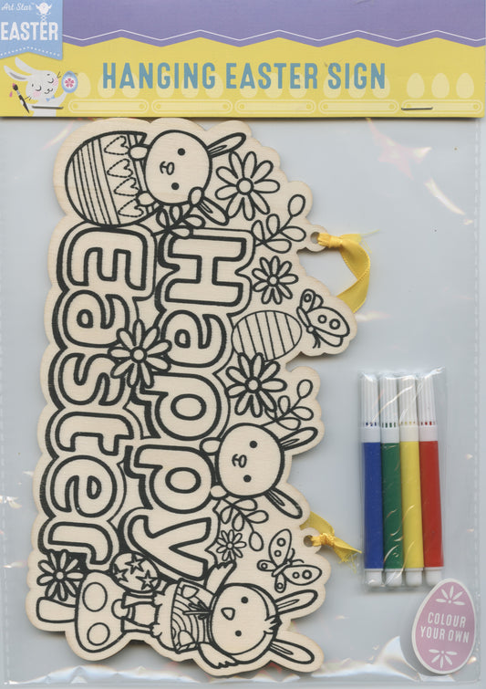 Colour Your Own - Hanging Easter Sign