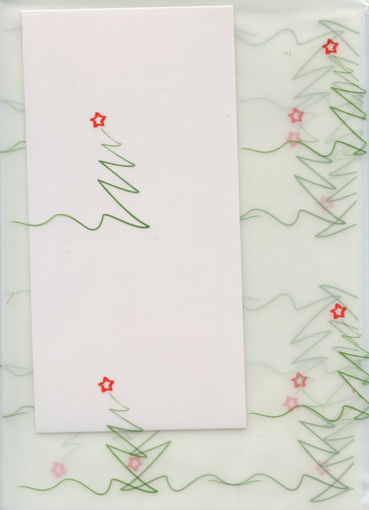 Frosted Cellophane - Christmas Tree and Star - 1 Sheet - 50x70cm