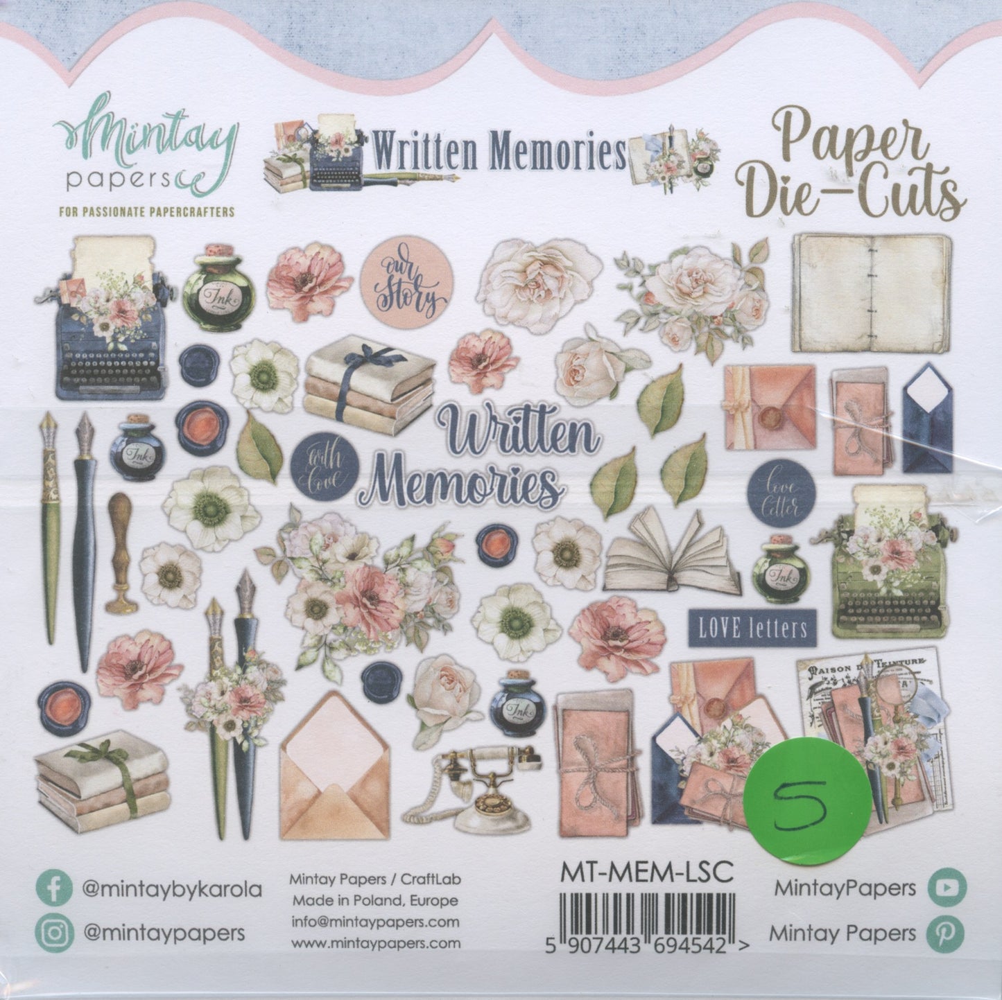 Paper Die-Cuts - Written Memories -  50 pcs