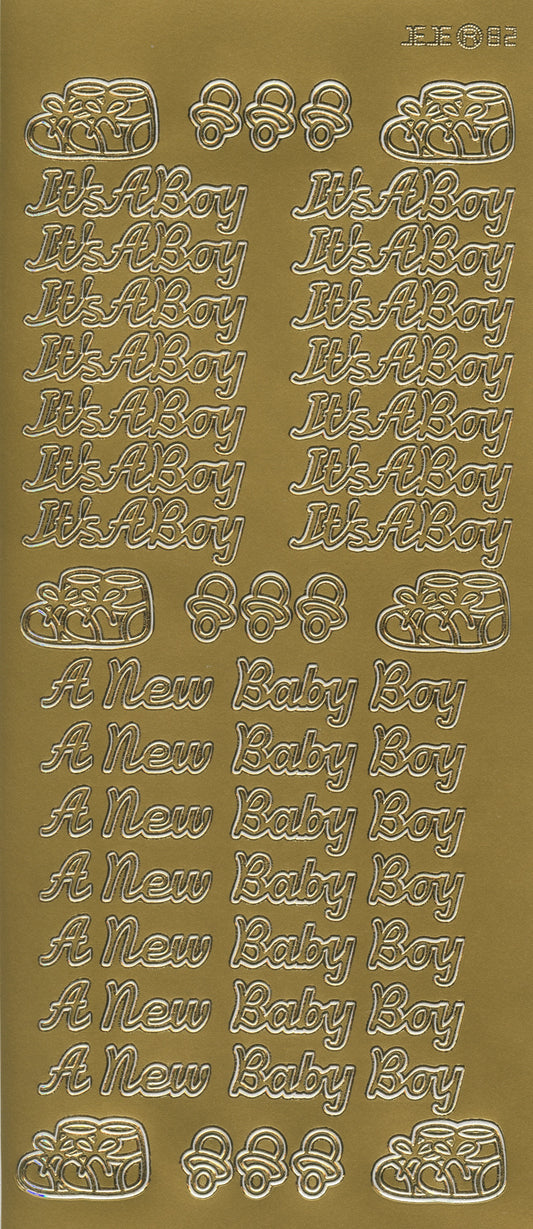 It’s a Boy/A New Baby Boy Craft Stickers - Gold - 51 pk