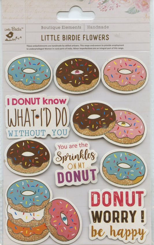 Little Birdie Embellishments - Donut Treats 10 piece