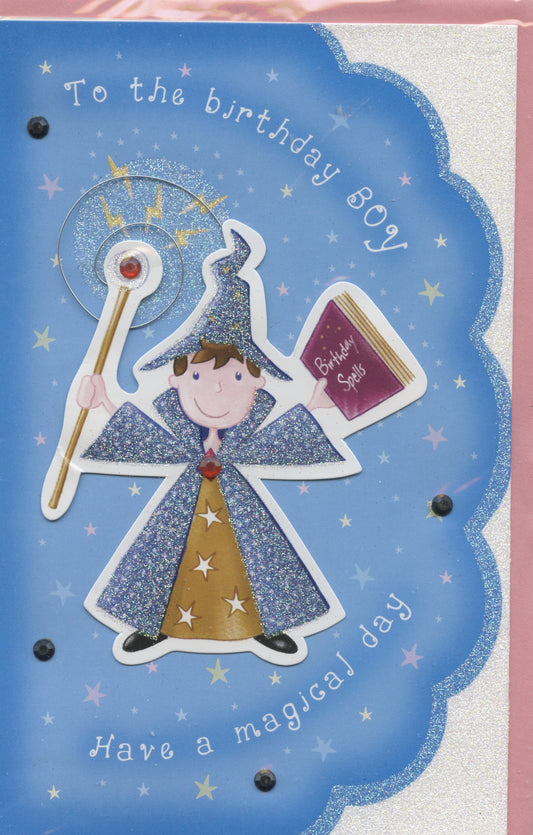 Happy Birthday- Boy - Card and envelope - Wizard